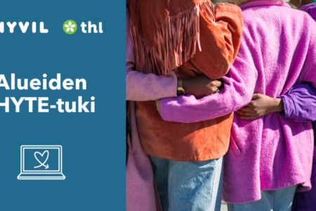 Alueiden hyte-tuen kuva, jossa nuoria ihmisiä ja teksti Alueiden HYTE-tuki